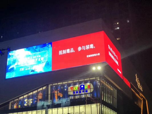 Pixel all'aperto dello schermo 10mm dell'esposizione ad angolo retto LED il video lancia la fabbrica di Shenzhen di frequenza 60Hz